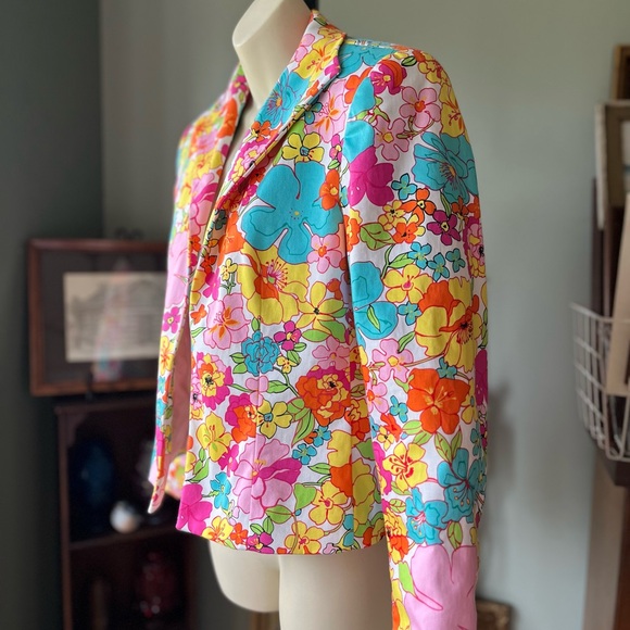 HARVE BENARD BY BENARD HOLTZMAN VIBRANT FLORAL JACKET BLAZER SIZE 10 PETITES - Picture 2 of 15